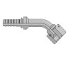 Фитинг JIC (г) 1.1/16” DN=20 (45°) InterLock (без зачистки) (thrust-wire nut)