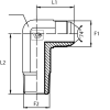 Адаптер 90° JIC(ш) 1.5/16" - NPT(ш) 1" L2=103 удлин. (Vitillo SPA)