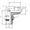 Адаптер 90° JIC(ш) 1.1/16" - Metric(ш) 27X2 o.r.+ контргайка (Vitillo SPA)