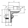 Адаптер 90° JIC(ш) 3/4" - UNF(ш) 1.1/16" o.r.+ контргайка (Vitillo SPA)