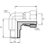 Адаптер 90° ORFS(г) 1.3/16" - ORFS(ш) 1.3/16" (Vitillo SPA)