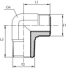 Адаптер 90° ORFS(ш) 1.7/16" - NPT(ш) 1" (Vitillo SPA)