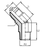 Адаптер 45° JIC(ш) 1.1/16" - BSPT(ш) 1" (Vitillo SPA)