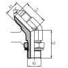 Адаптер 45° JIC(ш) 1.1/16" - BSPP(ш) 1" o.r.+ контргайка (Vitillo SPA)