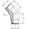 Адаптер 45° ORFS(ш) 1.7/16" - ORFS(ш) 1.7/16" (Vitillo SPA)