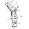 Адаптер 45° JIC(ш) 1.5/8" - JIC(ш) 1.5/8" проходной (Vitillo SPA)