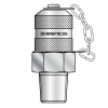 Точка контроля давления M16x2 - 1/4"-18 NPTF Type D (мет.колп.с цеп.) (Китай)