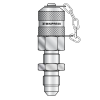 Точка контроля давления M16x2 - JIC(ш) 1/2"-20  (мет.колп.с пласт.держ.) проходной (Mini Press)