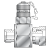 Адаптер M16x2 - с точкой контроля BSP(ш)1"-BSP(г)1" - мет.колп.с цеп. (Mini Press)