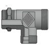 Адаптер ТС тройник P=10 16x1.5 - BSPP 1/4"(ш) контргайка (верт.) (Vitillo SPA)