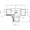Адаптер тройник JIC(ш) 1.5/16" - JIC(ш) 1.5/16" - NPT(ш) 1" (Vitillo SPA)
