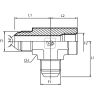 Адаптер тройник JIC(ш) 3/4" - BSPP(F) 1/2" - JIC(ш) 3/4" (Vitillo SPA)