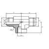 Адаптер тройник JIC(ш) 3/4" - JIC(ш) 3/4" - BSPP(F) 1/2" (Vitillo SPA)
