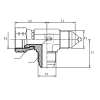 Адаптер тройник JIC(ш) 3/4" - JIC(г) 3/4" - JIC(ш) 3/4" (Vitillo SPA)