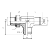 Адаптер тройник JIC(ш) 3/4" - BSPP(ш) 1/2" o.r.+ контргайка - JIC(ш) 3/4" (Vitillo SPA)