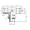 Адаптер тройник JIC(ш) 3/4" - JIC(ш) 3/4" - BSPP(ш) 1/2" o.r.+ контргайка (Vitillo SPA)