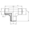 Адаптер тройник ORFS(ш) 9/16" (Vitillo SPA)