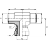 Адаптер тройник ORFS(ш) 11/16" - ORFS(ш) 11/16" - ORFS(г) 11/16" (Vitillo SPA)