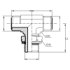 Адаптер тройник ORFS(ш) 1.11/16" - ORFS(ш) 48X2 - Metric(ш) 1.11/16" o.r.+ контргайка (Vitillo SPA)